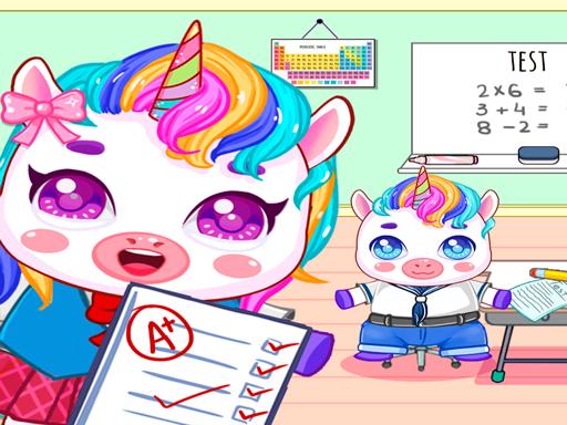 Mini Town: My Unicorn School Kids Games 2021 - free online Browser game
