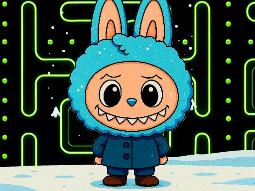 Winter Labubu Pacman Adventure - free online Browser game