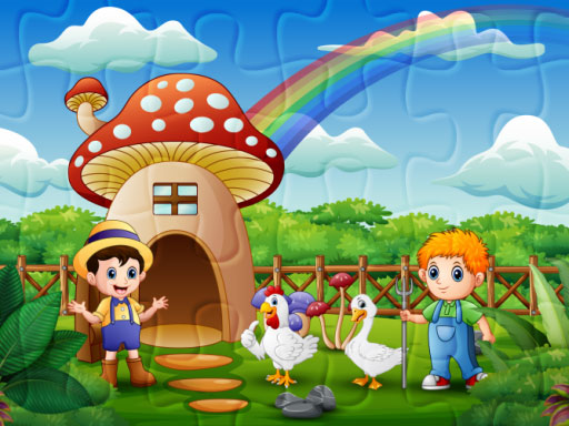 Farm Animal Jigsaw - free online Browser game