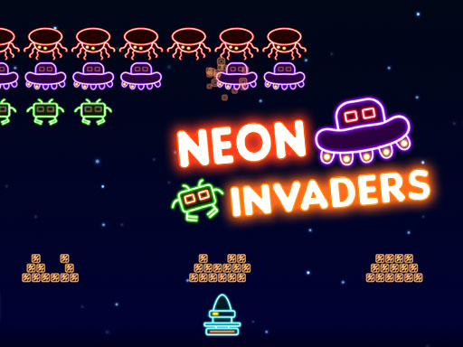 Neon Invaders Classic - free online Browser game