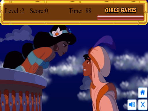 Alladin love kiss - free online Browser game
