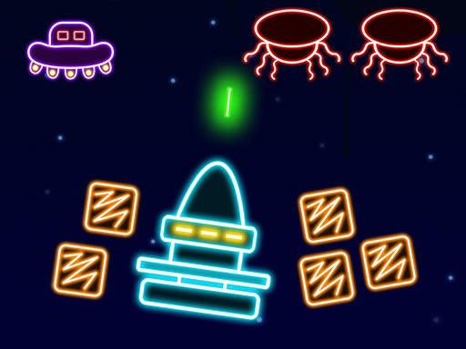 Neon Invaders - free online Browser game