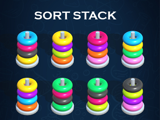 Sort Stack color Hoop Game - free online Browser game