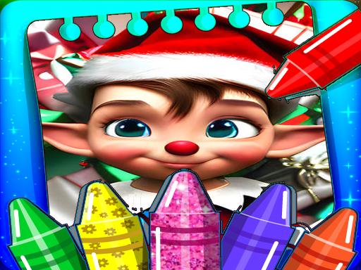 Christmas Elves Coloring Game - free online Browser game
