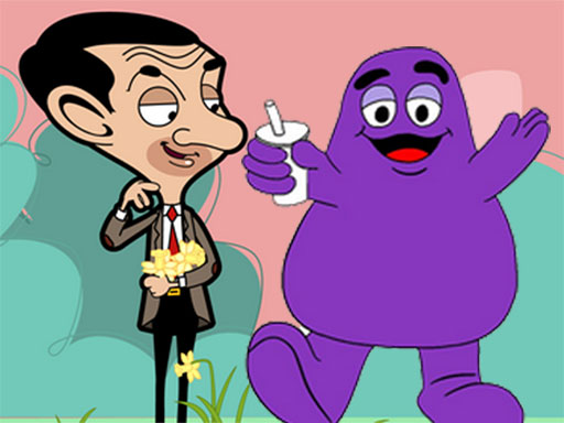 When Mr Bean meet Grimace - free online Browser game