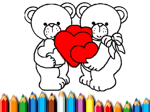 Happy Valentines Day Coloring - free online Browser game