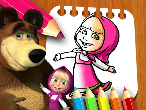 Masha & the Bear Coloring Book - free online Browser game