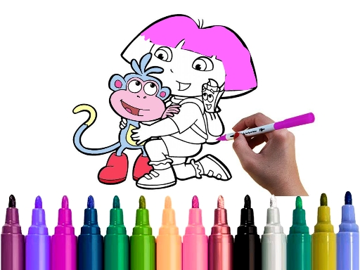 Dora Coloring Fun Time - free online Browser game