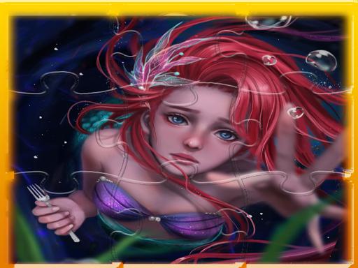 Mermaid Ariel Princess Match 3 Puzzle - free online Browser game