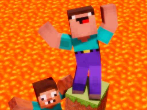 Noob vs Pro But Floor is Lava Minecraft - free online Browser game