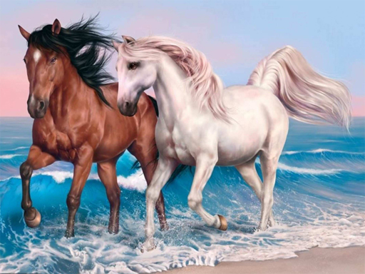 Animals Jigsaw Puzzle - Horses - free online Browser game