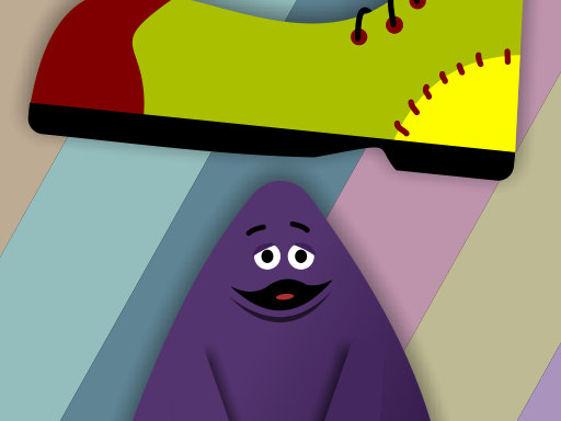 Grimace vs giant clown shoes - free online Browser game