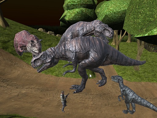 Midnight multiplayer dinosaur hunt - free online Browser game