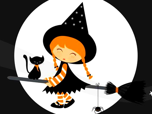 Cute Halloween Witches Jigsaw - free online Browser game