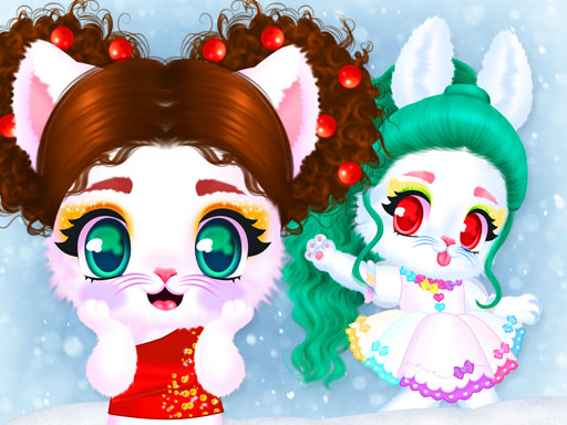 Cat and Rabbit Holiday - free online Browser game