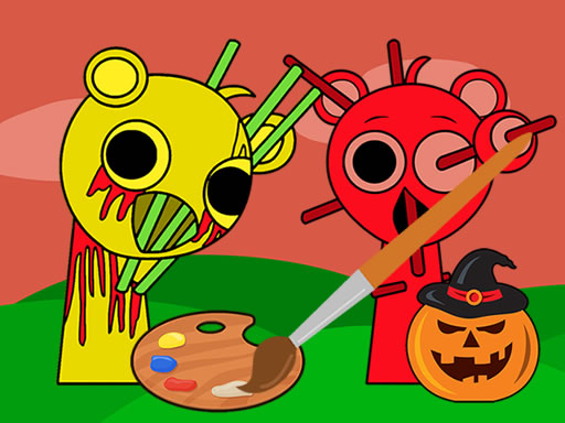 Halloween Sprunki Coloring Book - free online Browser game
