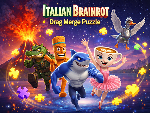 Italian Brainrot Drag Merge Puzzle - free online Browser game