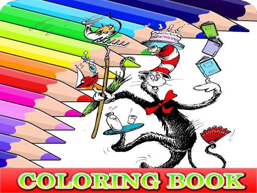 Coloring Book for Cat In The Hat - free online Browser game