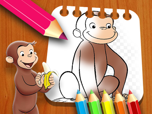 Curious George Coloring Book - free online Browser game