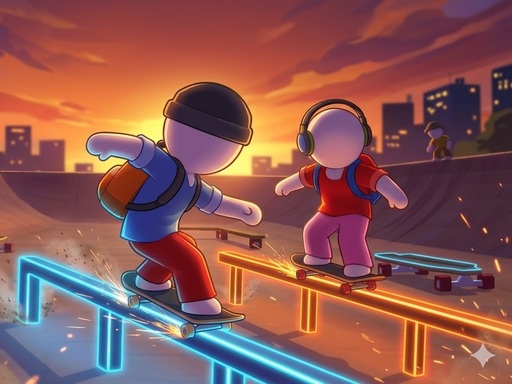 Skate Duo Runner - free online Browser game