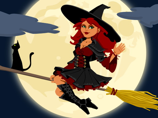 Midnight Witches Jigsaw - free online Browser game
