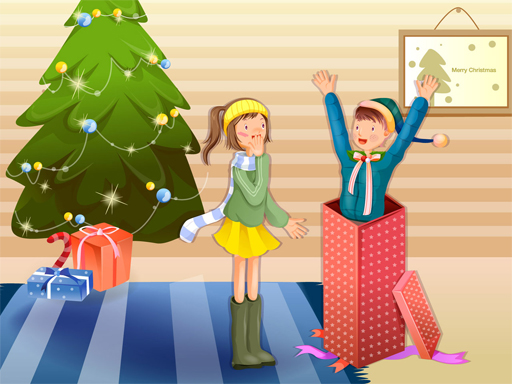 Christmas Lovers Slide - free online Browser game
