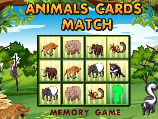 Animals Cards Match - free online Browser game