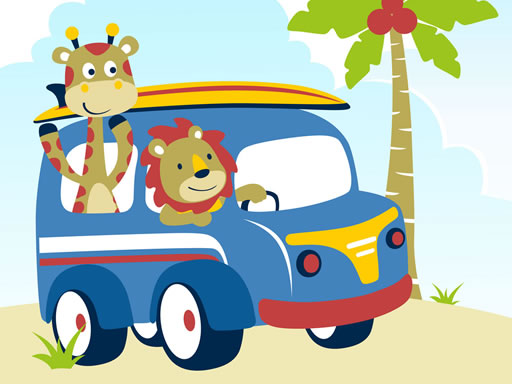 Cute Animals With Cars Difference - free online Browser game