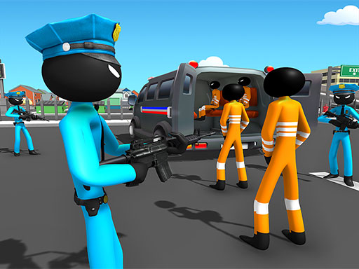 US Police Stickman Criminal Plane Transporter Game - free online Browser game