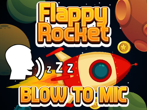 Flappy Rocket Playing with Blowing to Mic - free online Browser game