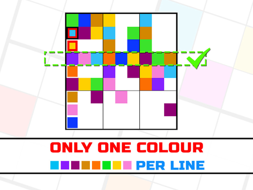 Only 1 color per line - free online Browser game