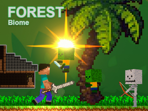Noob vs Zombies - Forest biome - free online Browser game
