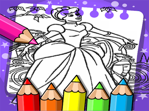 Cinderella Color Book - free online Browser game
