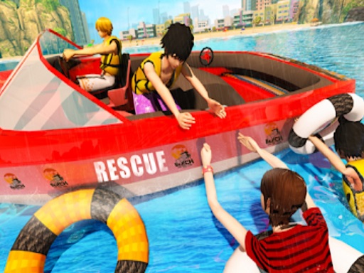 Beach Rescue Emergency Boat - free online Browser game