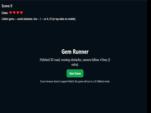 Gem Runner - free online Browser game