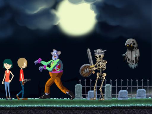 Creepy Clowns in the Graveyard - free online Browser game