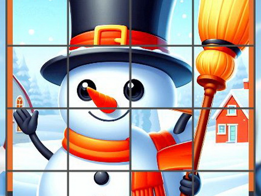 Happy Snowman Puzzle - free online Browser game