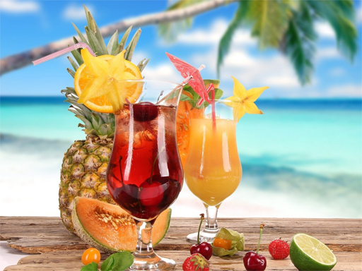 Summer Drinks Puzzle - free online Browser game