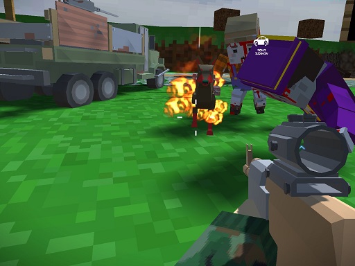 Blocky Zombie And Vehicle Shooting - free online Browser game