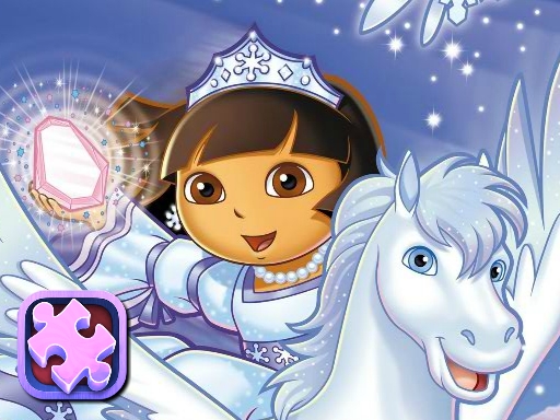 Dora Winter Holiday Puzzles - free online Browser game