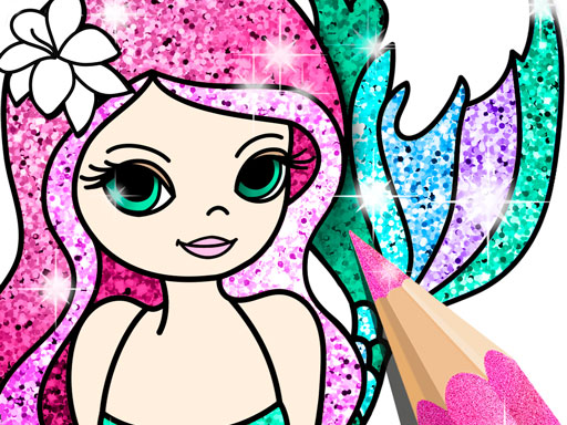 Mermaid Coloring Book Glitter - free online Browser game
