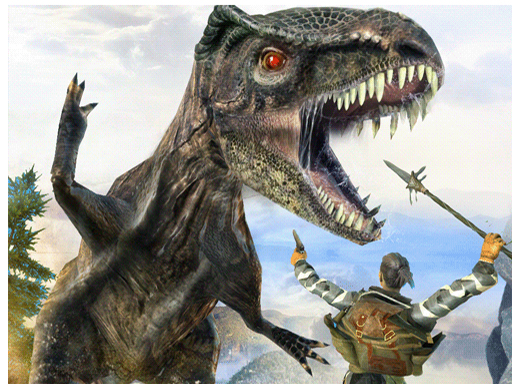DINOSAUR HUNTING DINO ATTACK Jigsaw - free online Browser game