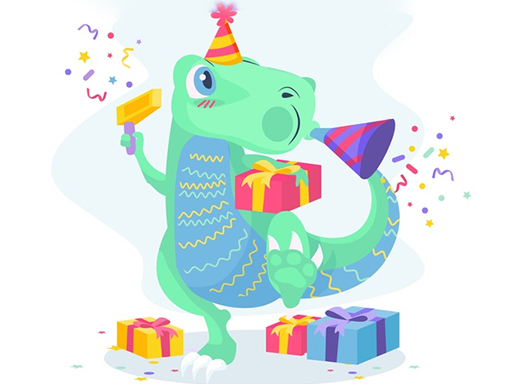 Dino Party Jigsaw - free online Browser game