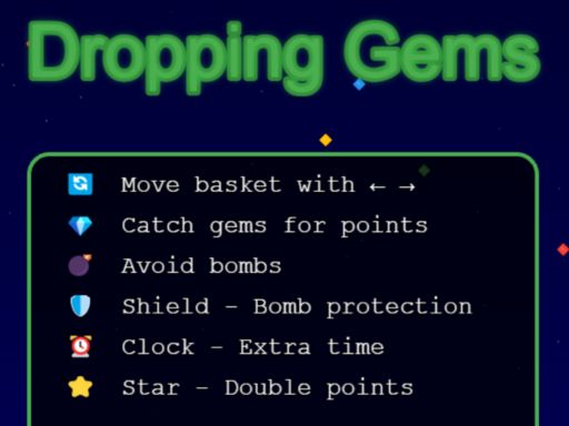 Dropping Gems - free online Browser game