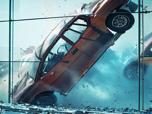 Stunt Car Crash Glass - free online Browser game