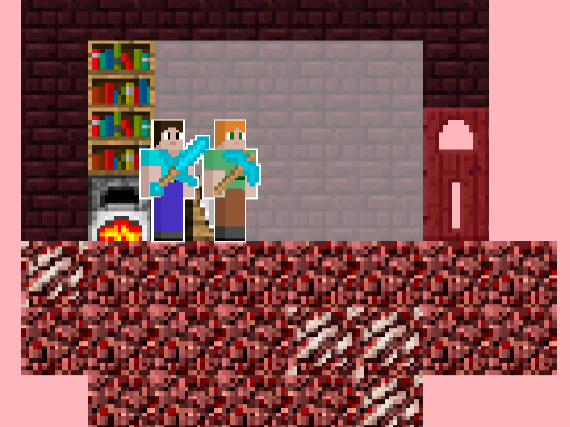 Alex and Steve Nether - free online Browser game