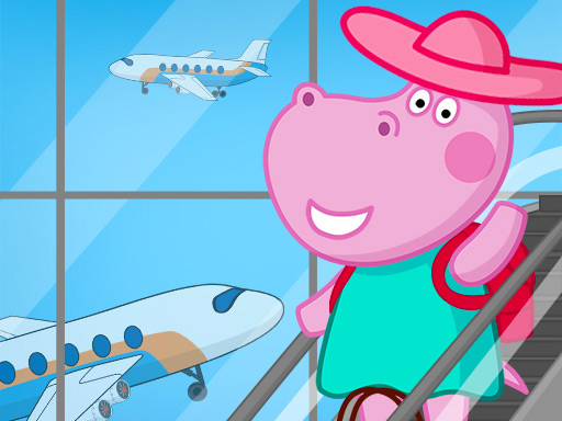 Hippo Family Airport Adventure - free online Browser game