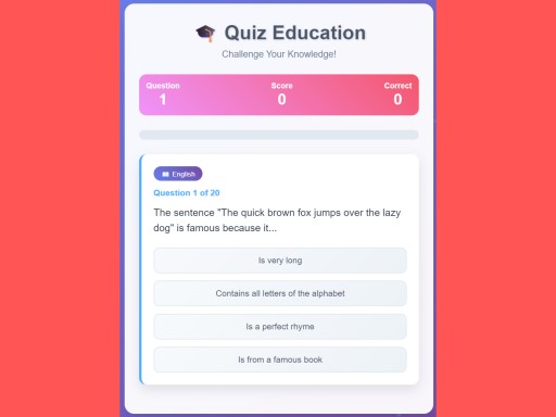 Quiz Education - free online Browser game
