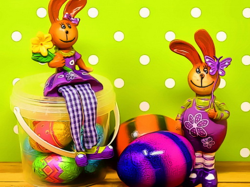 Easter Bunnies Puzzle - free online Browser game
