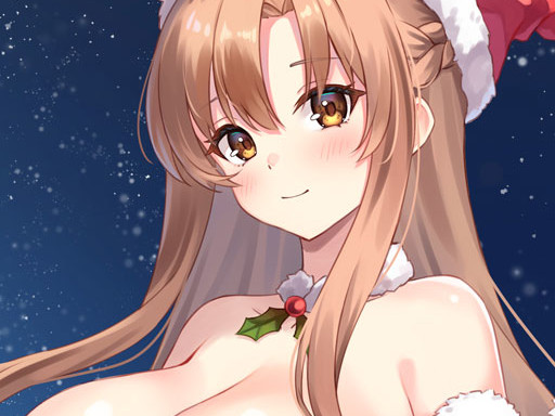 Anime Girls In Red Dress Tile Puzzle - free online Browser game
